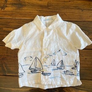 Janie and Jack Linen Sailboat 3-6 months